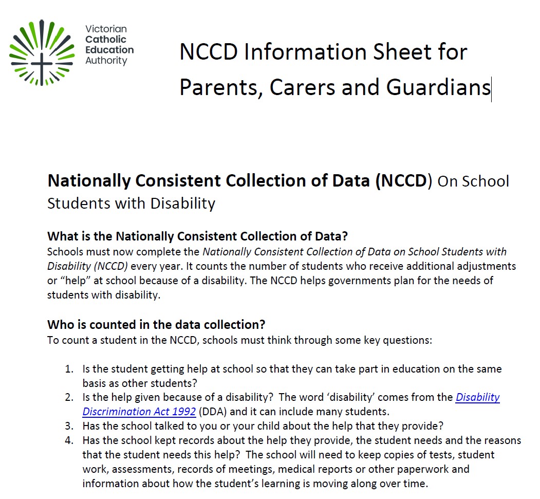 NCCD Info For Parents