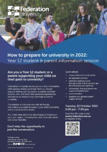 Parents And Year 12 Info Session 12 Oct